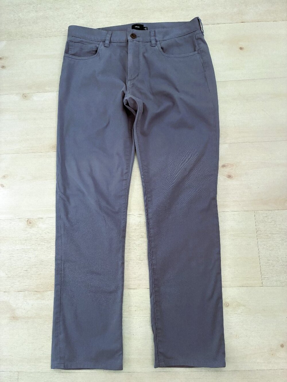 Vince Men's 5-Pocket Stretch Cotton Twill Pants Gray/Steel Size 32 (S:MS1062248)